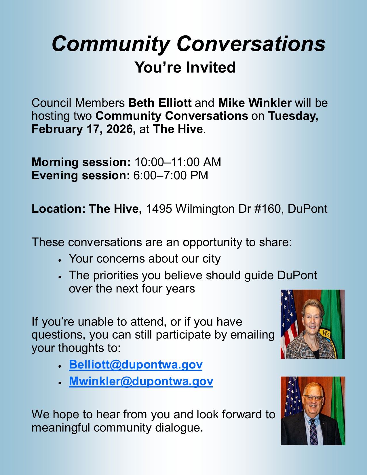 2025-02-04 Community Conversations. text. pictures